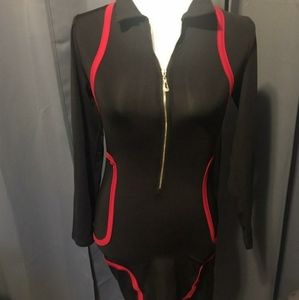 Red and Black bodycon dress